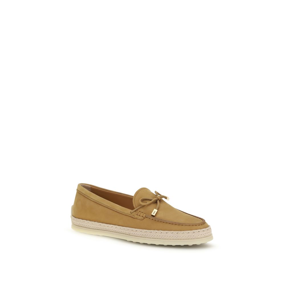 Tod's Beige Rubber Platform Loafers
