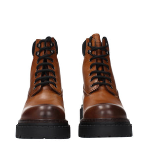 Prada Brown Leather Ankle Boots