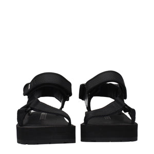 Prada Black Fabric Flat Sandals