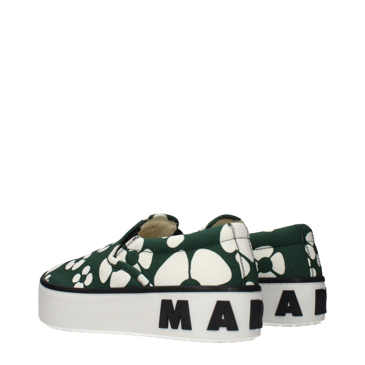 Marni Green Fabric Slip-On Loafers