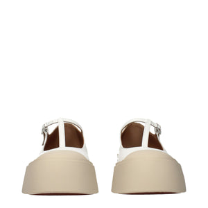 Marni White Leather Slip-On Loafers