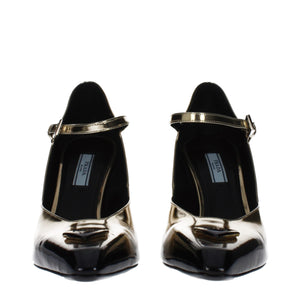 Prada Gold Leather Pumps
