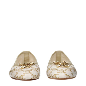 Celine White Leather Ballet Flats