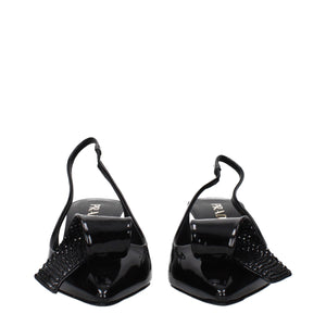 Prada Black Leather Stiletto Heel Sandals