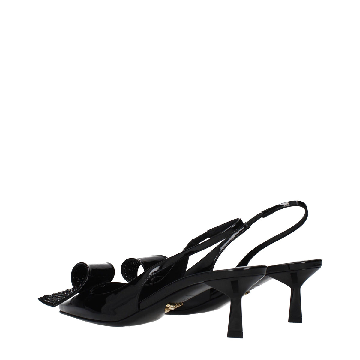 Prada Black Leather Stiletto Heel Sandals