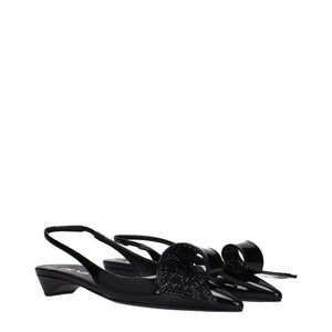 Prada Black Leather Flat Sandals