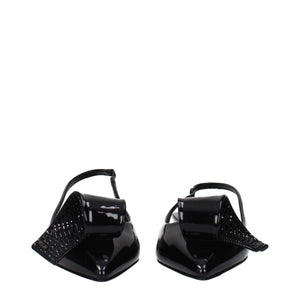 Prada Black Leather Flat Sandals
