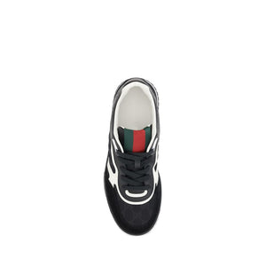 Gucci Black Fabric Low Top Sneakers