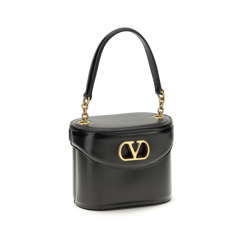 Valentino Garavani Black Calf Leather Bos Taurus Shoulder Bag