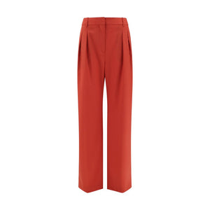 Loulou De Saison Red Fleece Wool Flared Pants