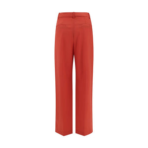 Loulou De Saison Red Fleece Wool Flared Pants