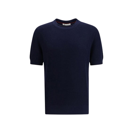 Brunello Cucinelli Blue Linen T-Shirt
