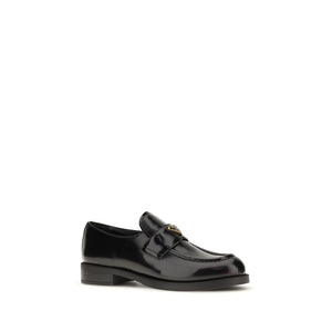 Prada Black Calf Leather Bos Taurus Slip-On Loafers