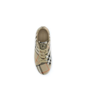 Burberry Beige Cotton Low Top Sneakers