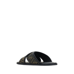 Fendi Black Rubber Slippers