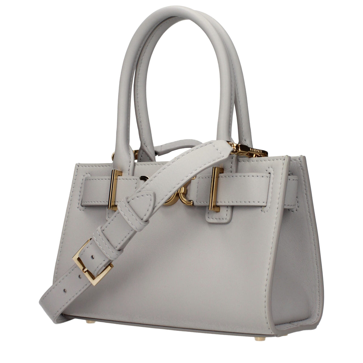 Versace Gray Leather Handbag