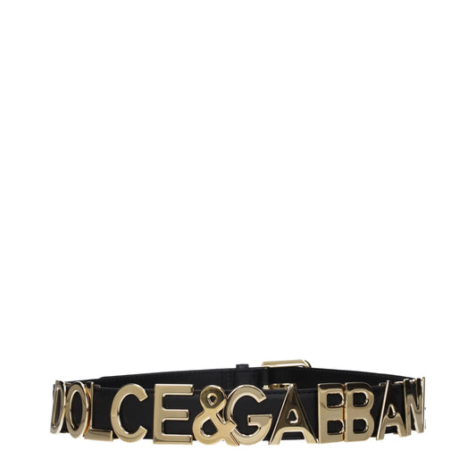 Dolce & Gabbana Black Leather Regular Belt