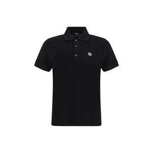 Fendi Black Cotton Polo Shirt