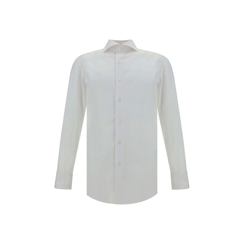 Finamore White Cotton Dress Shirt