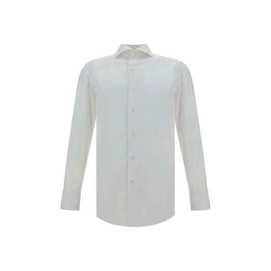 Finamore White Cotton Dress Shirt