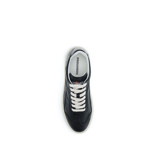 Dsquared² Black Calf Leather Bos Taurus Sneakers