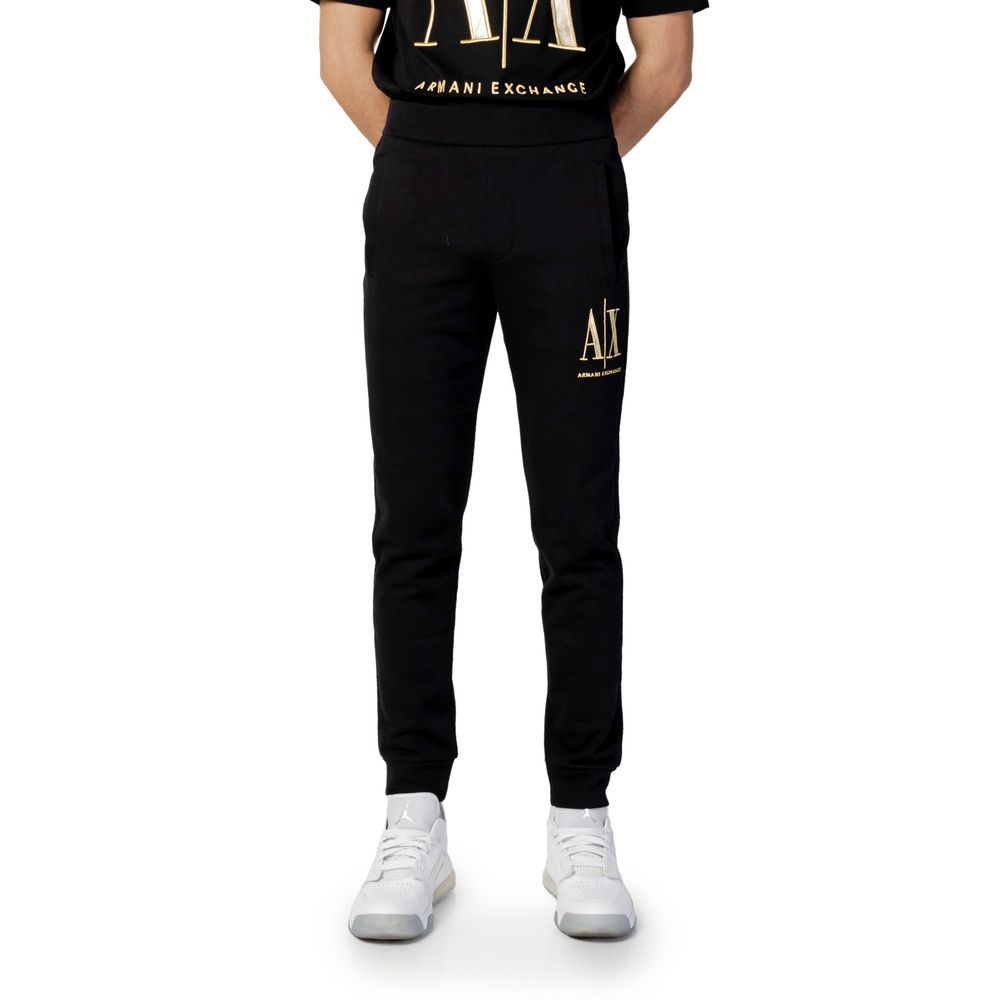 Armani Exchange Black Cotton Athletic Pants