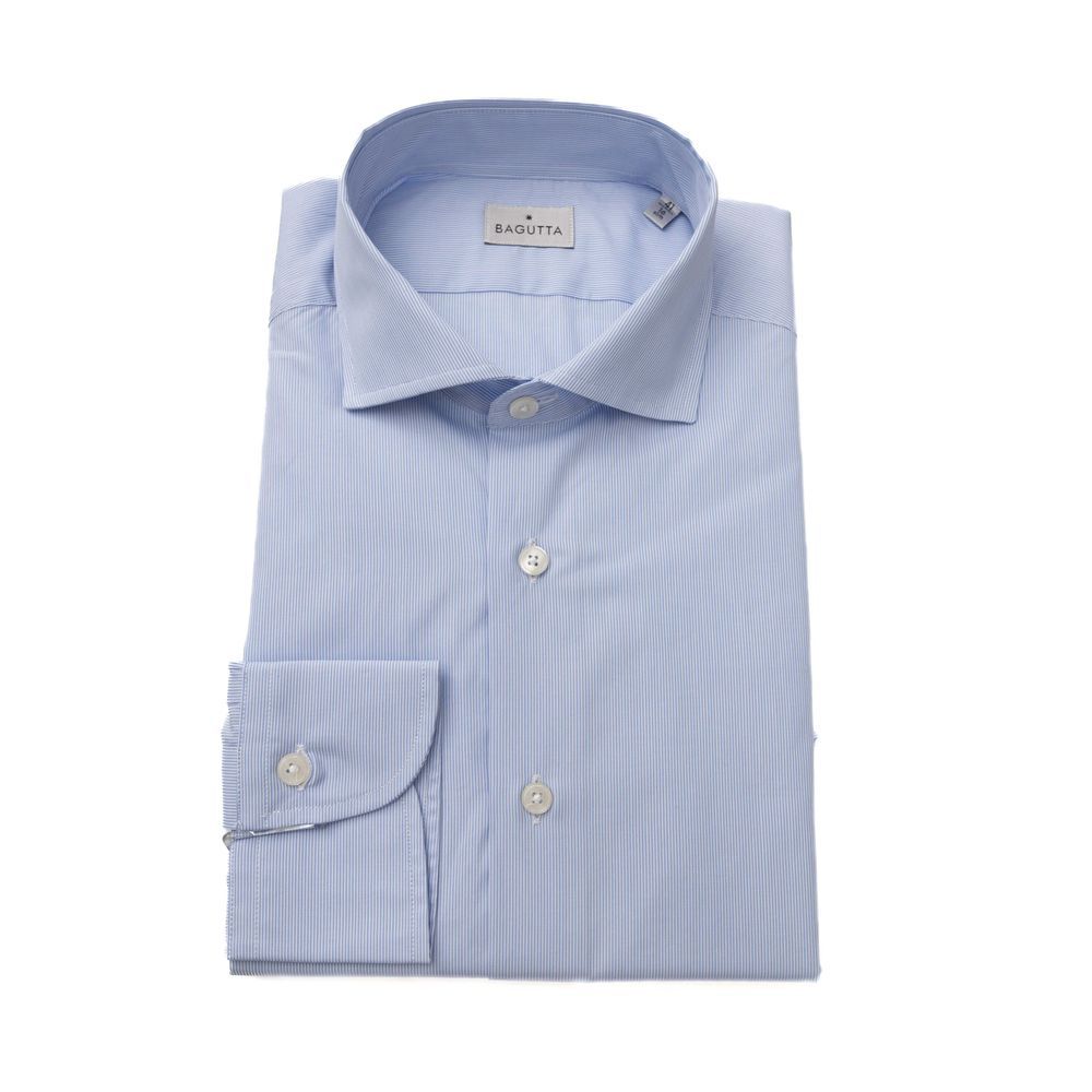 Bagutta Light Blue Cotton Dress Shirt