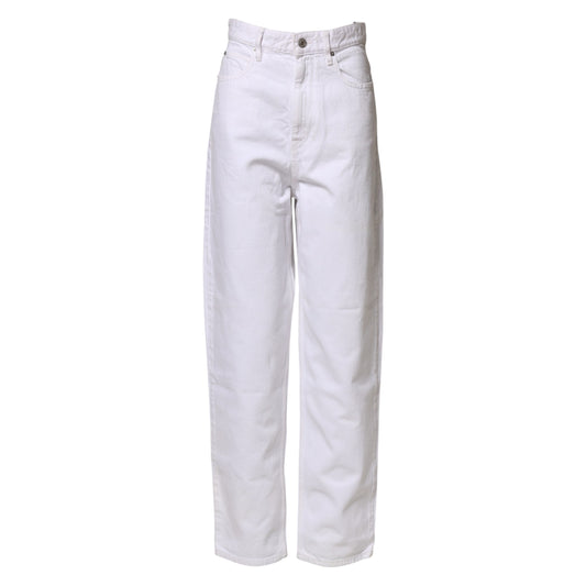 ISABEL MARANT ETOILE White High Waist Straight Denim Jeans
