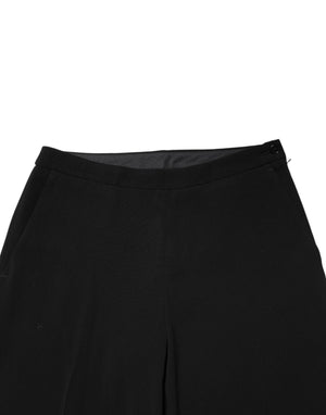 Aspesi Black High Waist Zip Straight Chino Trouser Pants