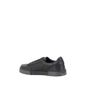 Dolce & Gabbana Black Calf Leather Bos Taurus Sneakers