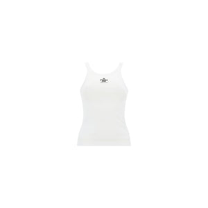 Fendi White Cotton Sleeveles T-Shirt