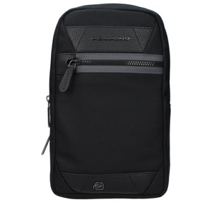 Piquadro Black Fabric Crossbody Bag