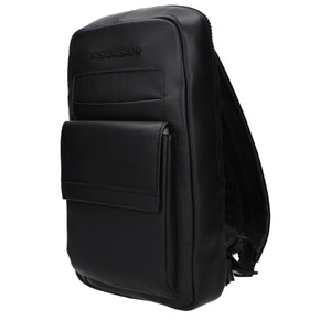 Piquadro Black Leather Backpack