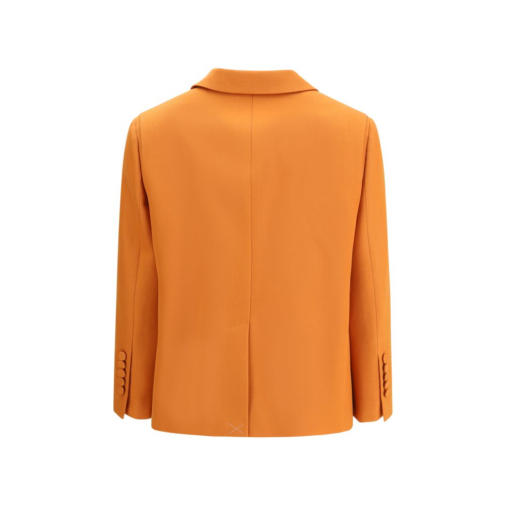 Fendi Orange Fleece Wool Coat