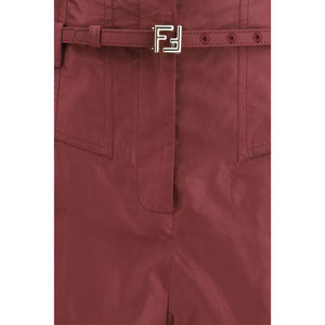 Fendi Bordeaux Silk Dress Pants