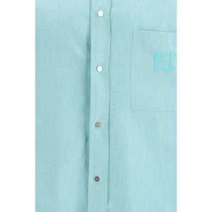 Fendi Light Blue Cotton Dress Shirt