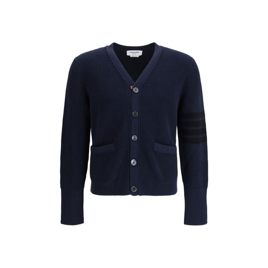Thom Browne Blue Cotton Cardigan