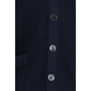 Thom Browne Blue Cotton Cardigan
