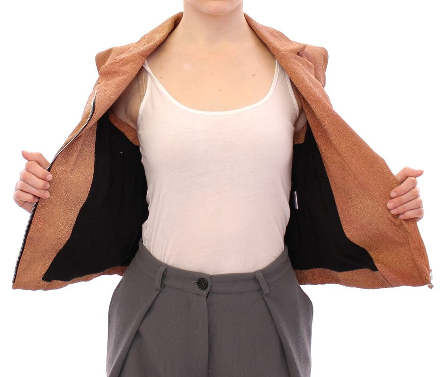 Brown Leather Jacket Vest