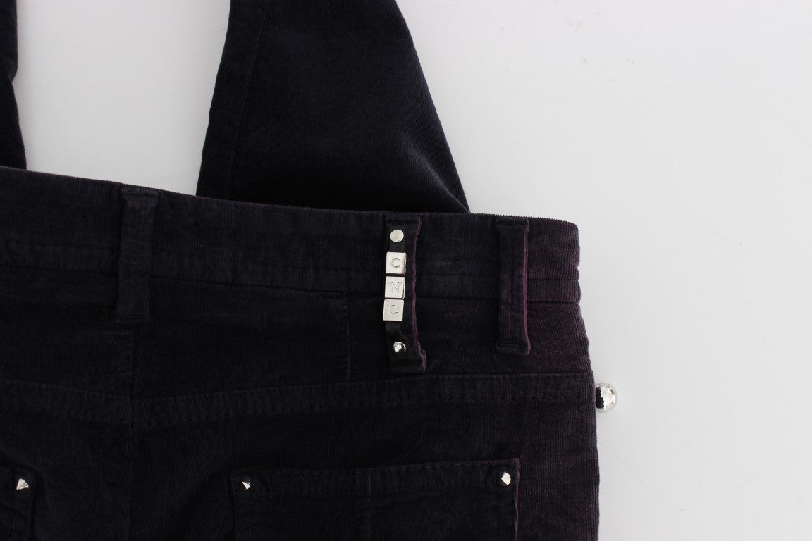 Purple Cropped Corduroys Jeans