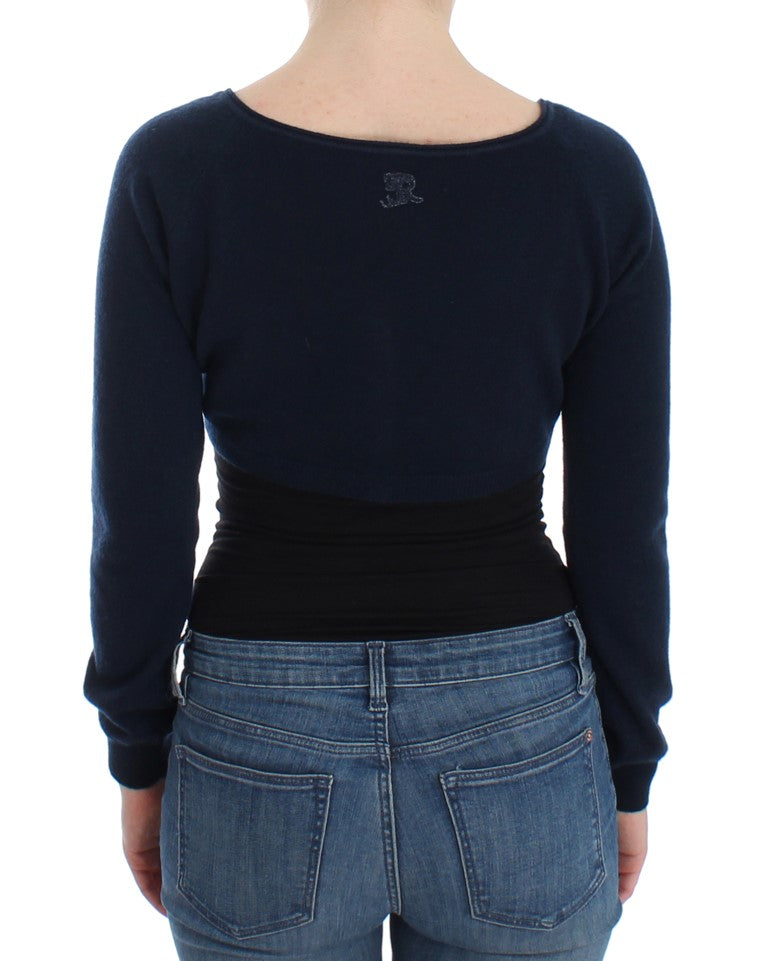 Blue Cashmere Cardigan Sweater