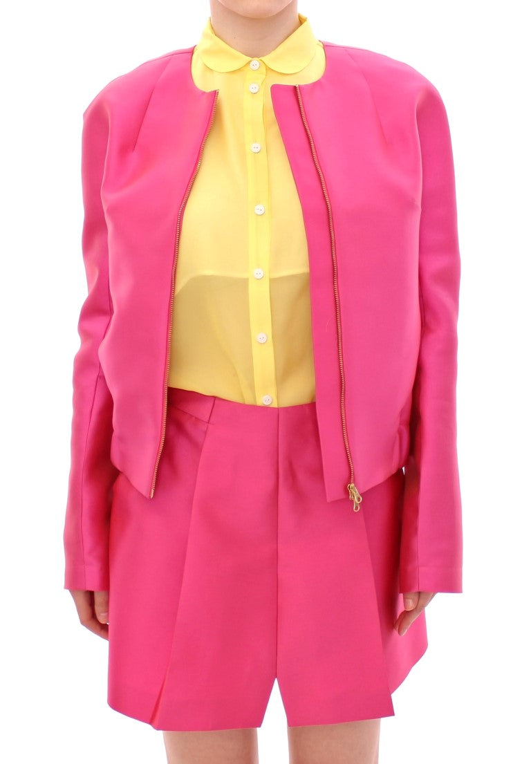 Pink silk blend jacket