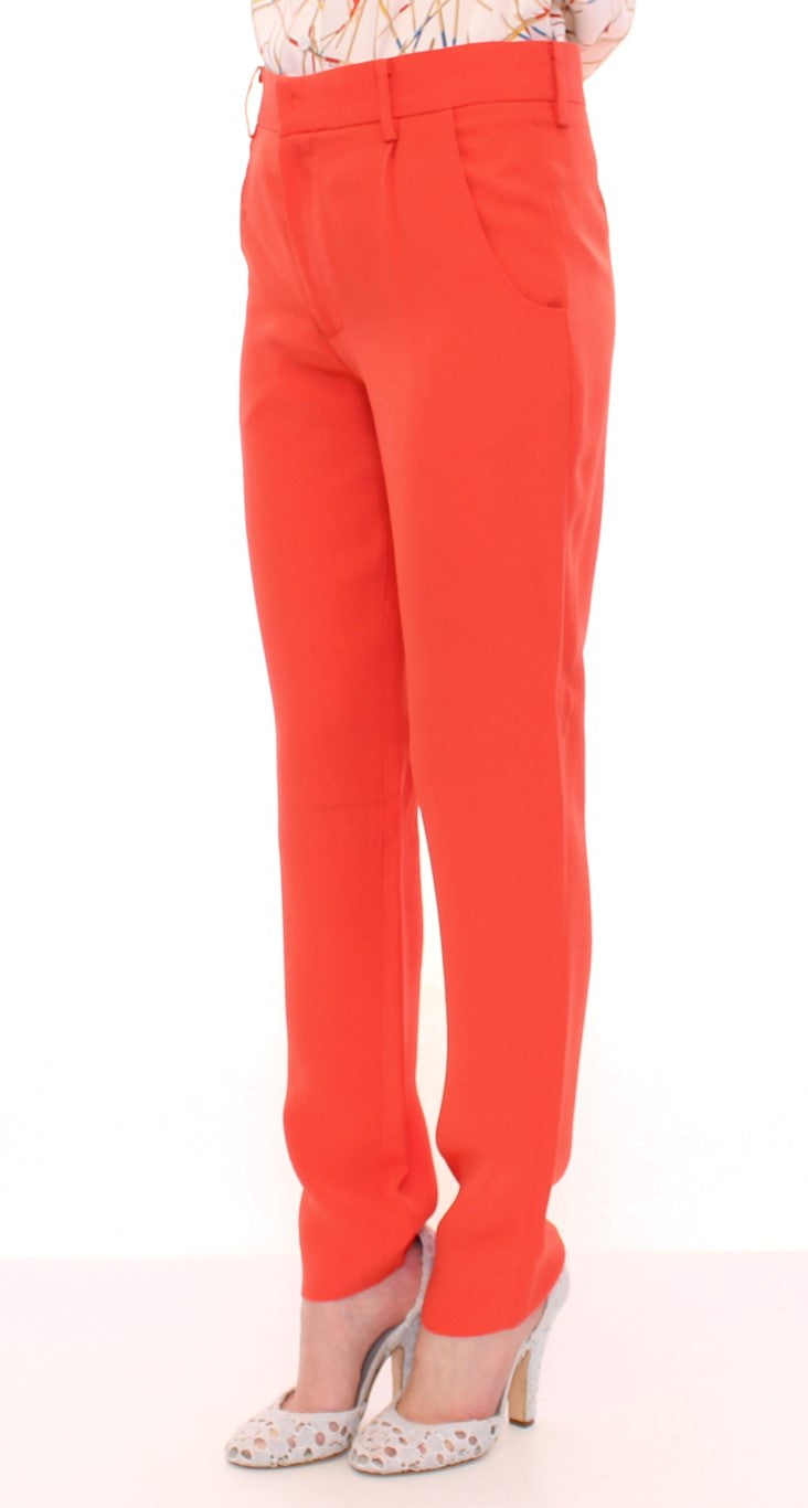 Orange boyfriend stretch pants