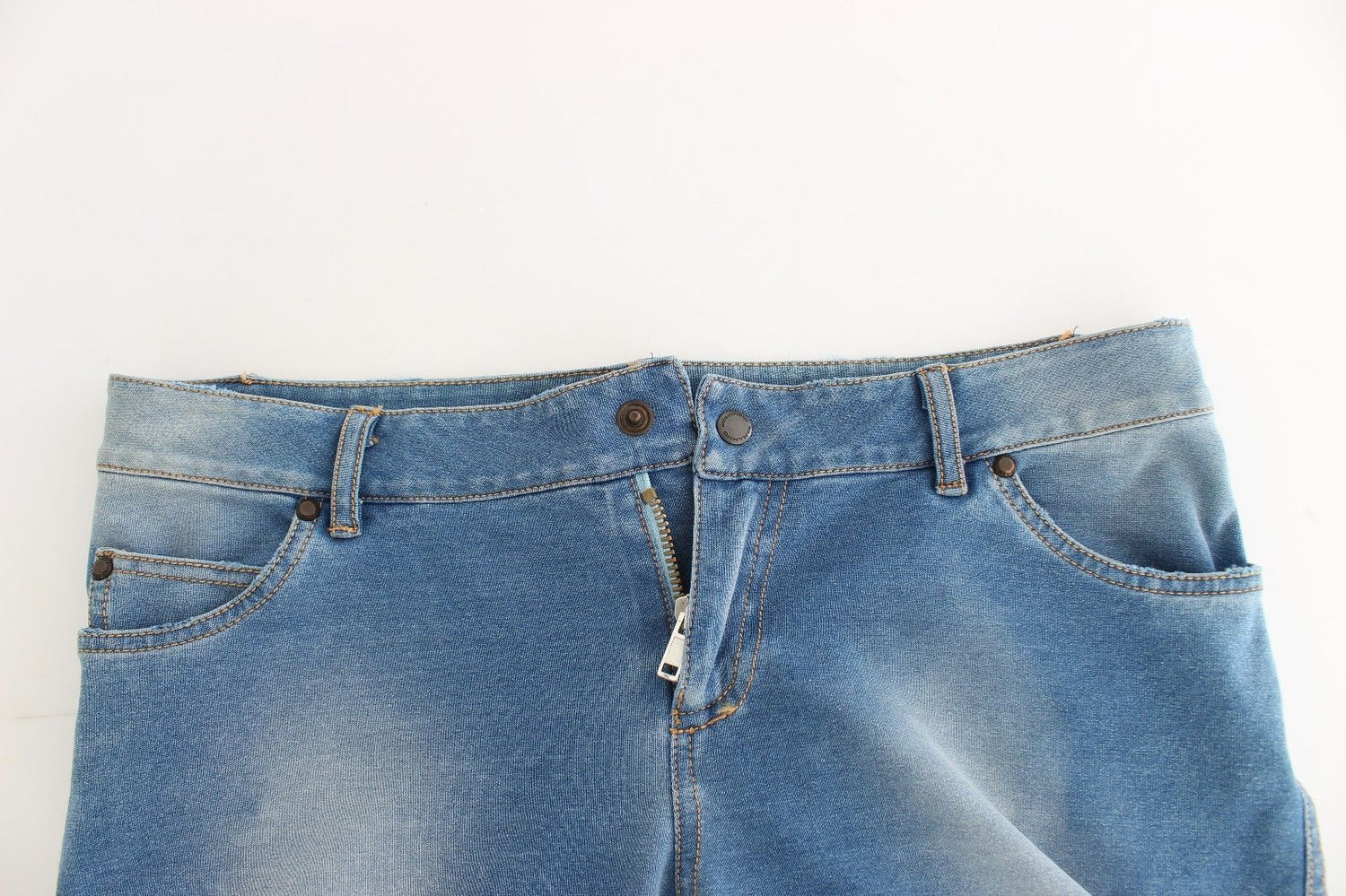 Beachwear Blue Jeans Capri Pants Cropped