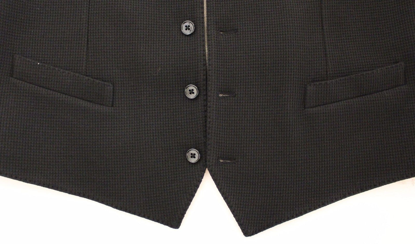 Black Cotton Dress Vest Blazer Jacket