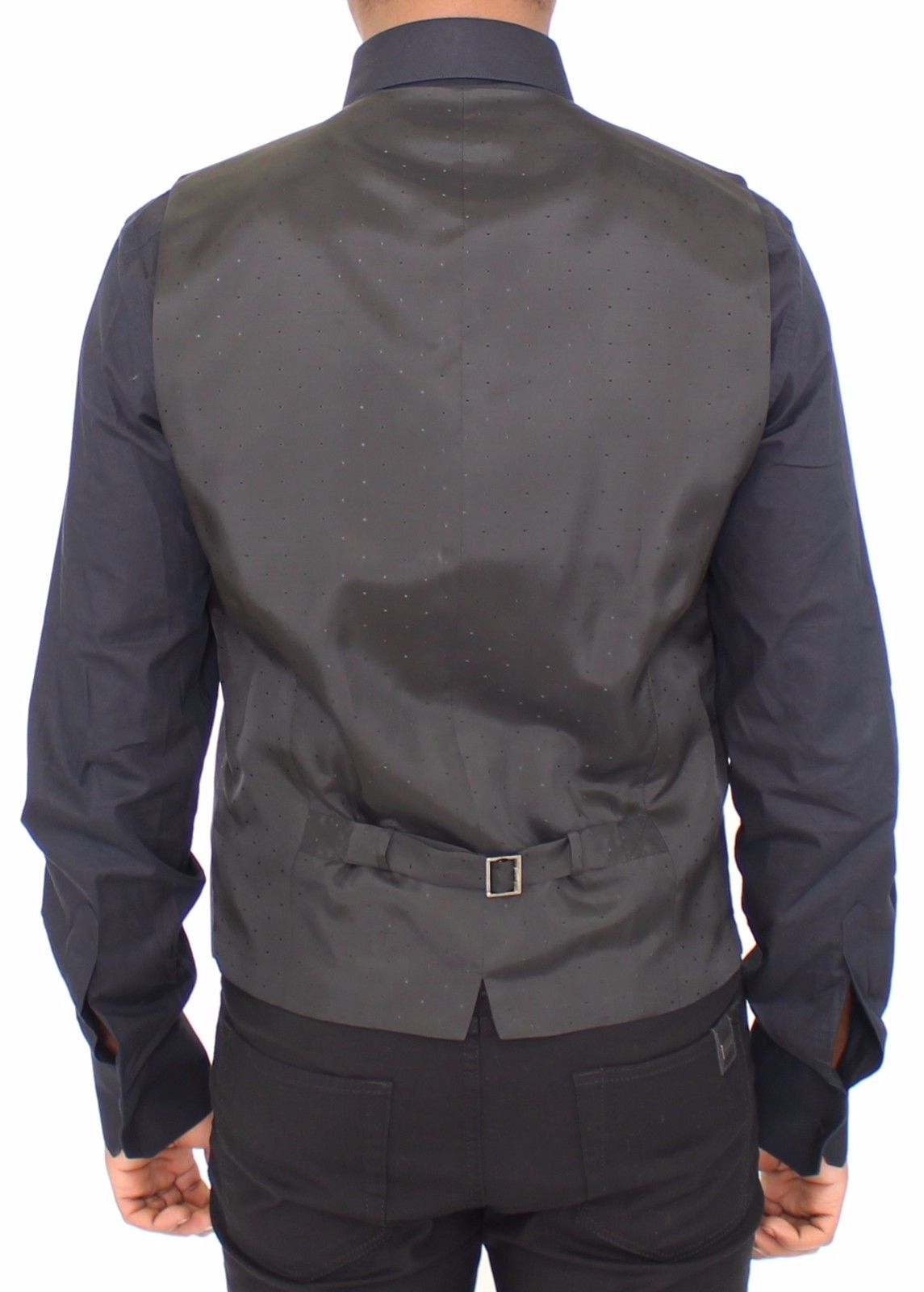 Gray Wool Stretch Dress Vest Jacket Blazer