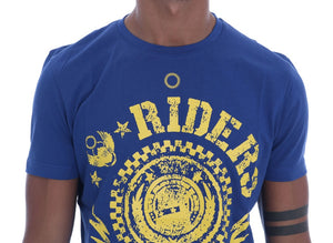 Blue Cotton RIDERS Crewneck T-Shirt