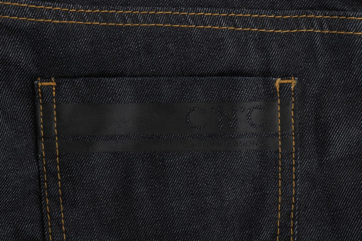 Dark Blue Cotton Classic Fit Jeans