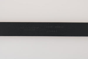 Black White Chevron Pattern Leather Belt
