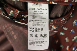 Bordeaux Leather Boxer Print Jacket Coat